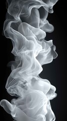 Fototapeta premium Ethereal Ghostly Layers - Abstract Background of Translucent White and Grey Ghosts on Black Canvas