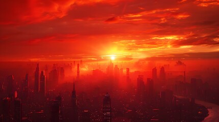 Fototapeta premium red sunset. 
