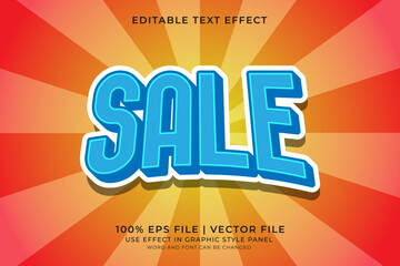 3D Sale Text effect editable vector. Business text effect. Promotion pamflet