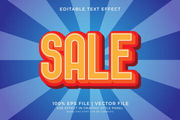 3D Sale Text effect editable vector. Business text effect. Promotion pamflet