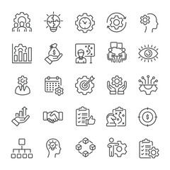 Operation management line icons collection. Editable stroke. For website marketing design, logo, app, template, ui, etc. Vector illustration.