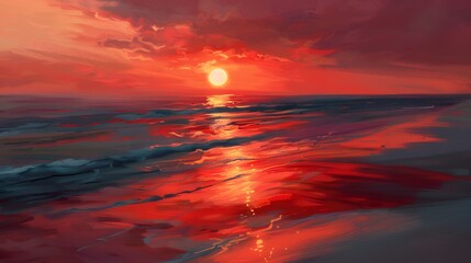 red sunset. 