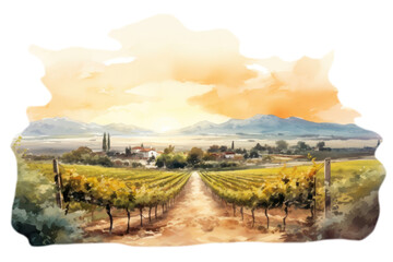 Naklejka premium PNG Vineyard outdoors farm architecture.