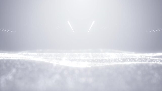 Abstract gray background with a subtle white particle flow, designed for contemporary business presentations and corporate visuals.