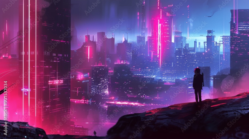 Poster abstract wireframe net illustration. 80s, 90s retro futurism and retro wave cyber grid. deep space s