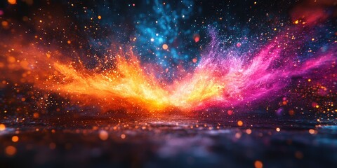 Abstract Background with Vibrant Colors and Glitter