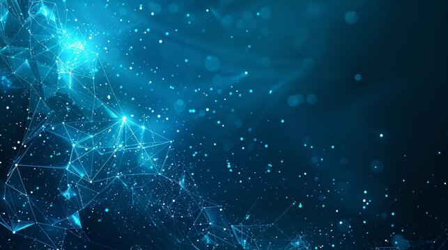 Polygonal geometric design with futuristic sci-fi abstract connection pattern - dynamic sci-tech concept background in high resolution.