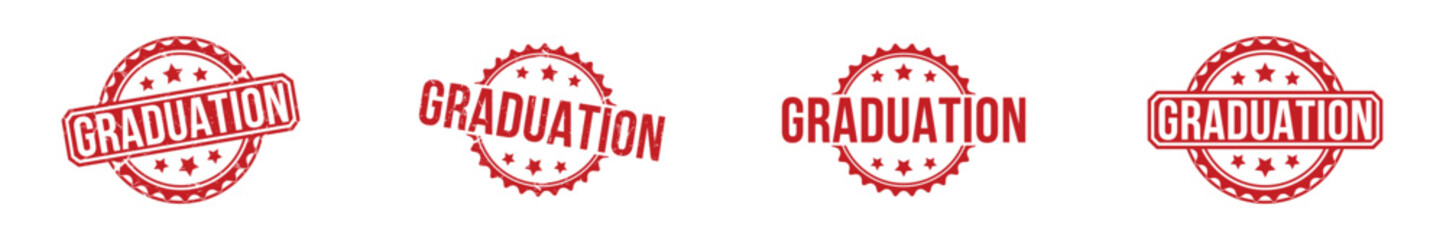 GRADUATION Red rubber stamp on white background. GRADUATION stamp sign. GRADUATION stamp.