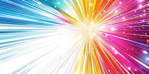 Obraz premium A high-speed motion burst in transparent PNG format. Warp effect. High-tech. Sci-fi. Speed lights. Motion blur. Zooming in. Light flare. Isolated transparent texture. Technology and futurism. Time