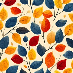 Obraz premium Seamless autumn pattern with leaves
