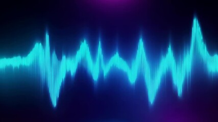 Vibrant Blue Sound Wave on Dark Background Pulsing Energy and Rhythm Visualization