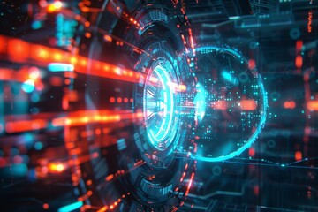 Glowy circles add a futuristic feel to this sci-fi design