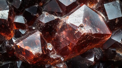 Close-up of a vibrant almandine garnet showcasing natural brilliance.