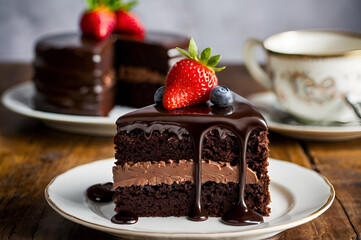 chocolate cake on a plate