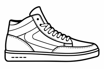 sketch line art, shoes icon, boots icon line art vector