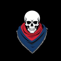 Skull wearing scarf bandana vector