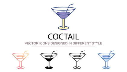 Coctail icon design with white background stock illustration