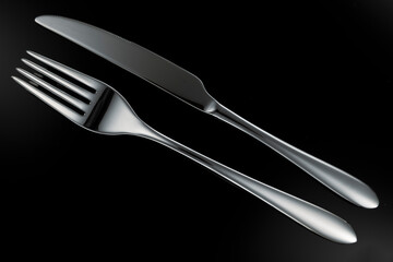 Studio shot of polished silverware in a studio environment.