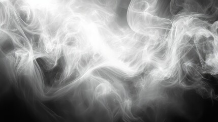 Naklejka premium High quality smoke background, rotating white and gray smoke patterns, ultra-high resolution, creating a soft and realistic atmosphere effect. Very suitable for professional visual design.