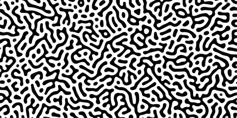 Abstract seamless turing pattern minimal organic geometric white background. black bold line abstract pattern Transparent monochrome striped texture, seamless pattern, modern stylish texture.