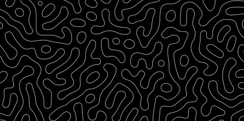 Abstract seamless turing pattern minimal organic geometric black background. white stock line abstract pattern Transparent monochrome striped texture, seamless pattern, modern stylish texture.