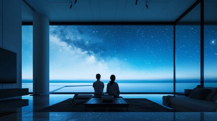 people on the pier , person on the night , person wathing tv ,person on the garden ,sunset in the airport ,perople on the beach ,couple in cafe remote control panel , 