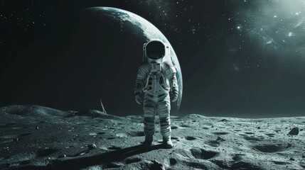 Obraz premium We host corporate retreats on the moon, where gravity's light touches inspire out-of-this-world strategy sessions.