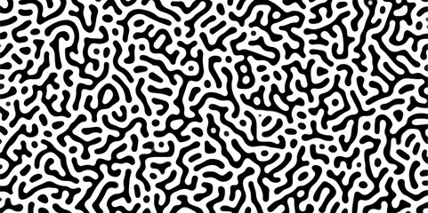 Fototapeta premium Abstract seamless turing pattern minimal organic geometric white background. black bold line abstract pattern Transparent monochrome striped texture, seamless pattern, modern stylish texture.