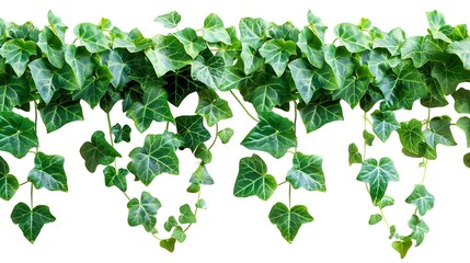 Green leaves Javanese treebine or Grape ivy Cissus spp jungle vine hanging ivy plant bush isolated on white background with clipping path : Generative AI