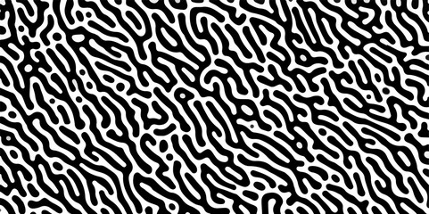 Abstract seamless turing pattern minimal organic geometric white background. black bold line abstract pattern Transparent monochrome striped texture, seamless pattern, modern stylish texture.