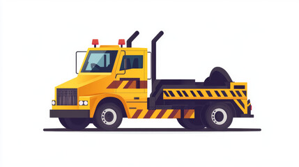 Naklejka premium Icon of a tow truck, including breakdown and recovery services, as well as roadside assistance. Vector image isolated on a white background. 