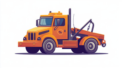Naklejka premium Icon of a tow truck, including breakdown and recovery services, as well as roadside assistance. Vector image isolated on a white background. 
