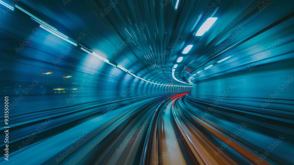 Aufkleber luminose light trails and a metallic design create an atmosphere that is sci-fi and futuristic.