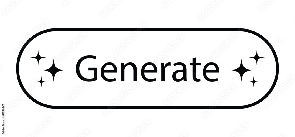 Poster generate button for ai. command prompt to generative ai icon with star symbol for app, website, ui, 