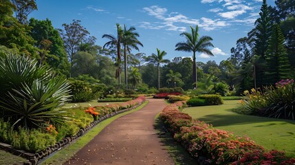 Fototapeta premium The Toowoomba Queens Park and Botanic Gardens is a heritagelisted botanic garden established in 1870 for public recreation and botanic research in Toowoomba : Generative AI