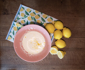 home  made  lemon cheeses  cake   cottage style 