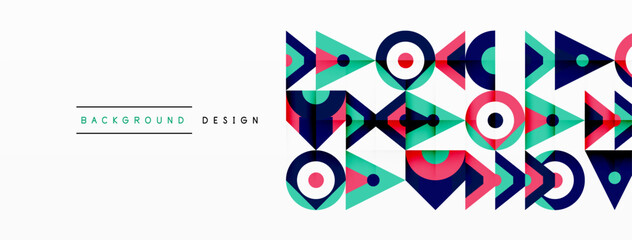 Colorful circle and triangle abstract background. Template for wallpaper, banner, presentation, background