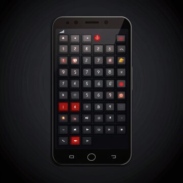 Phone keyboard with numbers and letters for the phone. User interface keyboard for smartphone. Keyboard template in a device with a touch screen. Vector illustration