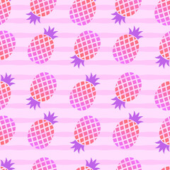 Pineapple patterns graphic print, wallpaper, clothing, wrapping, fabric, textile, fabric pattern design decorations templates and other designs. Abstract vector illustration. Using in fashion.