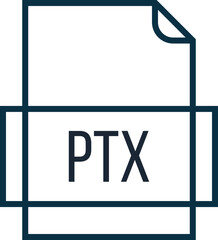 PTX File icon thick outline sharp corners