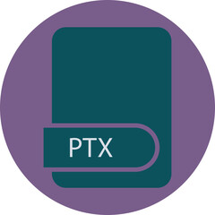 PTX File format icon circular shape