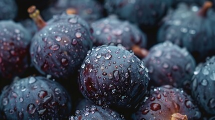 Overhead Shot of Figs with visible Water Drops Close up : Generative AI