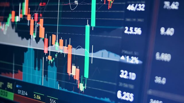 Digital Finance: Stock Market Screen for Live Trading and Economic Insights