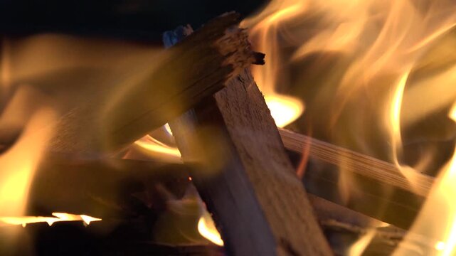 Fire Ash, Wood Burning Fire, Lighting Flames, Smoke, Heat Air Pollution, Disaster, Calamity in Global Warming Crises, Catastrophe