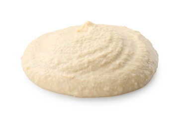 Sample of delicious hummus isolated on white