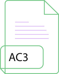 AC3 File extension icobn crisp corners thick outline