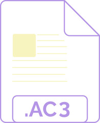 AC3 File icon little lines outline