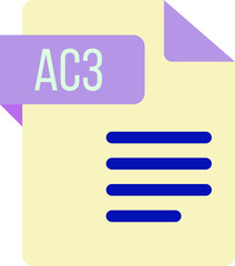 AC3 File icon with dark ciolor and folded doc