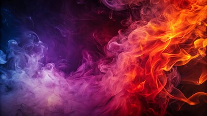 Fototapeta premium Red and purple smokey background with a red and orange flame, fire, abstract, vibrant, colorful, heat, blaze, energy, dynamic