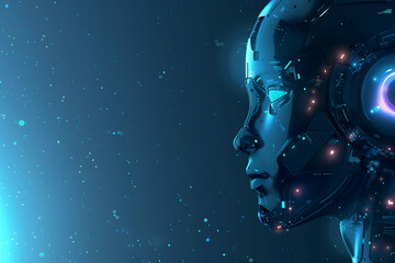 Abstract Virtual AI Brain Concept Background